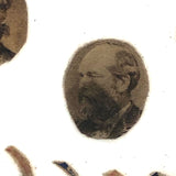 Amazing Patriotic Folk Art Stamp Collage on Milk Glass Plate