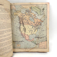 Warren's Primary Geography, 1886, with Animal Silhouettes End Paper Drawing