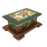 Exuberantly Painted Old PA Folk Art Box with Houses and Flowers