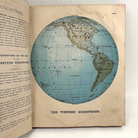 Warren's Primary Geography, 1886, with Animal Silhouettes End Paper Drawing