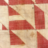Like a Grid of Signal Flags, Great Old Hand-sewn Doll Quilt in Red and White