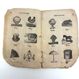 Cobb's 1853 Speller with Hand-sewn Fabric Spine, Animated Endpapers and Excellent Engravings