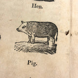 Cobb's 1853 Speller with Hand-sewn Fabric Spine, Animated Endpapers and Excellent Engravings