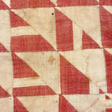 Like a Grid of Signal Flags, Great Old Hand-sewn Doll Quilt in Red and White