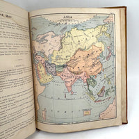 Warren's Primary Geography, 1886, with Animal Silhouettes End Paper Drawing