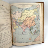 Warren's Primary Geography, 1886, with Animal Silhouettes End Paper Drawing