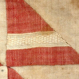 Like a Grid of Signal Flags, Great Old Hand-sewn Doll Quilt in Red and White