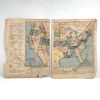 Warren's Primary Geography, 1886, with Animal Silhouettes End Paper Drawing