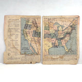 Warren's Primary Geography, 1886, with Animal Silhouettes End Paper Drawing