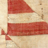 Like a Grid of Signal Flags, Great Old Hand-sewn Doll Quilt in Red and White