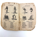 Cobb's 1853 Speller with Hand-sewn Fabric Spine, Animated Endpapers and Excellent Engravings