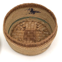 c. 1930s Makah / Nootka Northwest Coast Native Basket with Birds