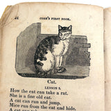 Cobb's 1853 Speller with Hand-sewn Fabric Spine, Animated Endpapers and Excellent Engravings