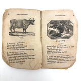 Cobb's 1853 Speller with Hand-sewn Fabric Spine, Animated Endpapers and Excellent Engravings