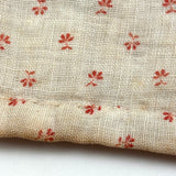 Like a Grid of Signal Flags, Great Old Hand-sewn Doll Quilt in Red and White