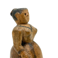 Unusual and Very Fabulous Antique Figural Hand-carved Folk Art Pipe Bowl