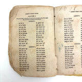 Cobb's 1853 Speller with Hand-sewn Fabric Spine, Animated Endpapers and Excellent Engravings