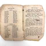 Cobb's 1853 Speller with Hand-sewn Fabric Spine, Animated Endpapers and Excellent Engravings