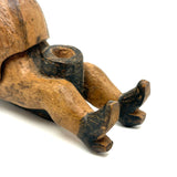Unusual and Very Fabulous Antique Figural Hand-carved Folk Art Pipe Bowl