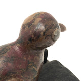 Very Folky Carved and Painted Bird on Base