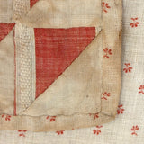 Like a Grid of Signal Flags, Great Old Hand-sewn Doll Quilt in Red and White