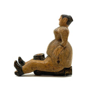 Unusual and Very Fabulous Antique Figural Hand-carved Folk Art Pipe Bowl