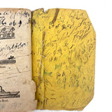 Cobb's 1853 Speller with Hand-sewn Fabric Spine, Animated Endpapers and Excellent Engravings