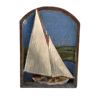 Wonderful (and Succinct) Old Carved Folk Art Boat Diorama