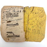 Cobb's 1853 Speller with Hand-sewn Fabric Spine, Animated Endpapers and Excellent Engravings