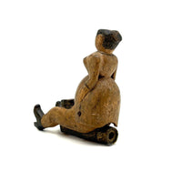 Unusual and Very Fabulous Antique Figural Hand-carved Folk Art Pipe Bowl