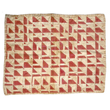 Like a Grid of Signal Flags, Great Old Hand-sewn Doll Quilt in Red and White