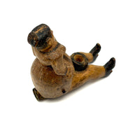 Unusual and Very Fabulous Antique Figural Hand-carved Folk Art Pipe Bowl