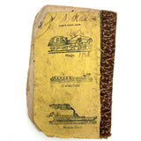 Cobb's 1853 Speller with Hand-sewn Fabric Spine, Animated Endpapers and Excellent Engravings