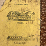 Cobb's 1853 Speller with Hand-sewn Fabric Spine, Animated Endpapers and Excellent Engravings
