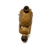 Unusual and Very Fabulous Antique Figural Hand-carved Folk Art Pipe Bowl