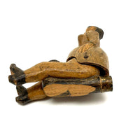 Unusual and Very Fabulous Antique Figural Hand-carved Folk Art Pipe Bowl
