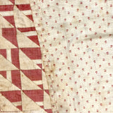 Like a Grid of Signal Flags, Great Old Hand-sewn Doll Quilt in Red and White