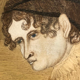 Mary Ann Earle, Ludlow Castle, Marvelous Large Georgian Needlework on Silk in Original Reverse Glass Painted Frame