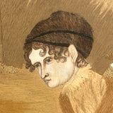 Mary Ann Earle, Ludlow Castle, Marvelous Large Georgian Needlework on Silk in Original Reverse Glass Painted Frame