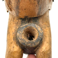 Unusual and Very Fabulous Antique Figural Hand-carved Folk Art Pipe Bowl
