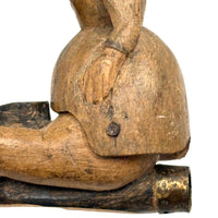Unusual and Very Fabulous Antique Figural Hand-carved Folk Art Pipe Bowl