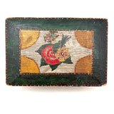 Exuberantly Painted Old PA Folk Art Box with Houses and Flowers
