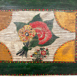 Exuberantly Painted Old PA Folk Art Box with Houses and Flowers