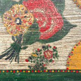 Exuberantly Painted Old PA Folk Art Box with Houses and Flowers