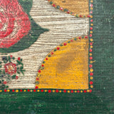 Exuberantly Painted Old PA Folk Art Box with Houses and Flowers