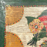 Exuberantly Painted Old PA Folk Art Box with Houses and Flowers