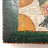 Exuberantly Painted Old PA Folk Art Box with Houses and Flowers