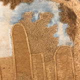 Mary Ann Earle, Ludlow Castle, Marvelous Large Georgian Needlework on Silk in Original Reverse Glass Painted Frame