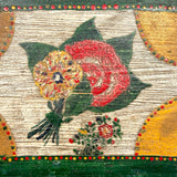 Exuberantly Painted Old PA Folk Art Box with Houses and Flowers