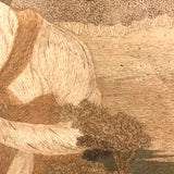 Mary Ann Earle, Ludlow Castle, Marvelous Large Georgian Needlework on Silk in Original Reverse Glass Painted Frame